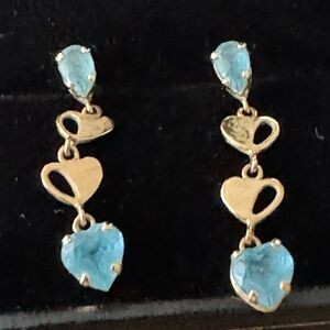 10k gold blue topaz earrings.